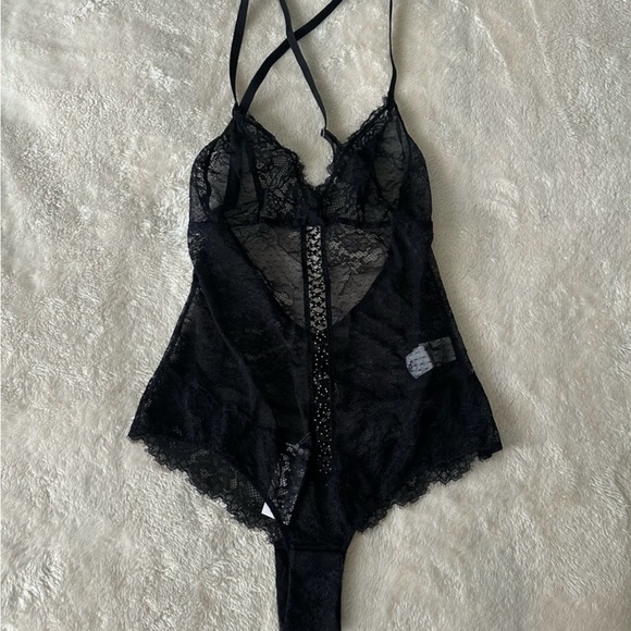 Intimissimi Black Bodysuit with Sheer Detailing Size M - Picture 2 of 6
